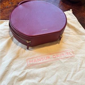 Red calfskin Mansur Gavriel Circle bag in red burgundy